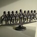 Dancing Rabbi Menorah, 9 candle, in solid bronze