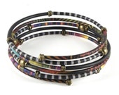 Wrap Bracelet with Ethnic Brass Beads and African Patterns - designforest