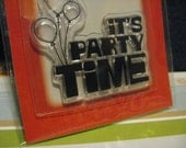 It's Party Time Clear Stamp Fun Present Birthday Balloons Gift Mini Cling Stamp partytime
