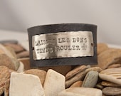 Leather Cuff bracelet , 1 inch customizable cuff, with prioirty mail