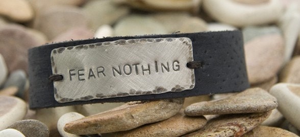 Fear Nothing Leather cuff bracelet