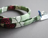 Neck Lanyard Key Chain ID Holder - REEL - Vintage Flower Green