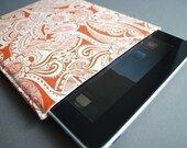 iPad 2 Case / iPad 1 Case / iPad 3 Cover / iPad 1 Cover / iPad Sleeve / iPad Case / iPad Holder / Padded iPad Case - Orange Paisley
