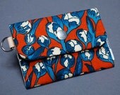Change Purse / Business Card Case / Card Holder / Snapped Pocket - POKE - Cotton Bells Orange