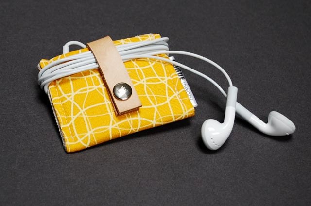 iPod Nano Case 6th Generation / iPod Nano Case with Leather Strap / iPod Shuffle Case - Yellow Wave