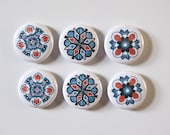 Magnets Folk Art Pattern Polish Wycinanki Digital Woodblock set of 6