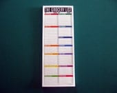 The Grocery List Notepad (large, magnetic, bright, rainbow, sections, categories, categorized)