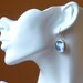 Antique Pottery Earrings in Blue and White on Sterling Silver earrwire SALE