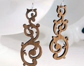 Swirl Earrings in Bamboo