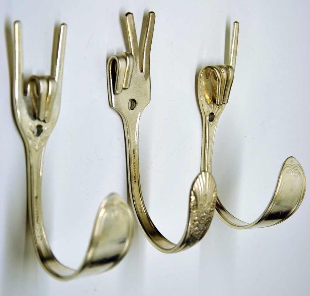 Silver Rock On x Peace x Love Special Salad Fork Collector set 3 Silverware Coat Hooks