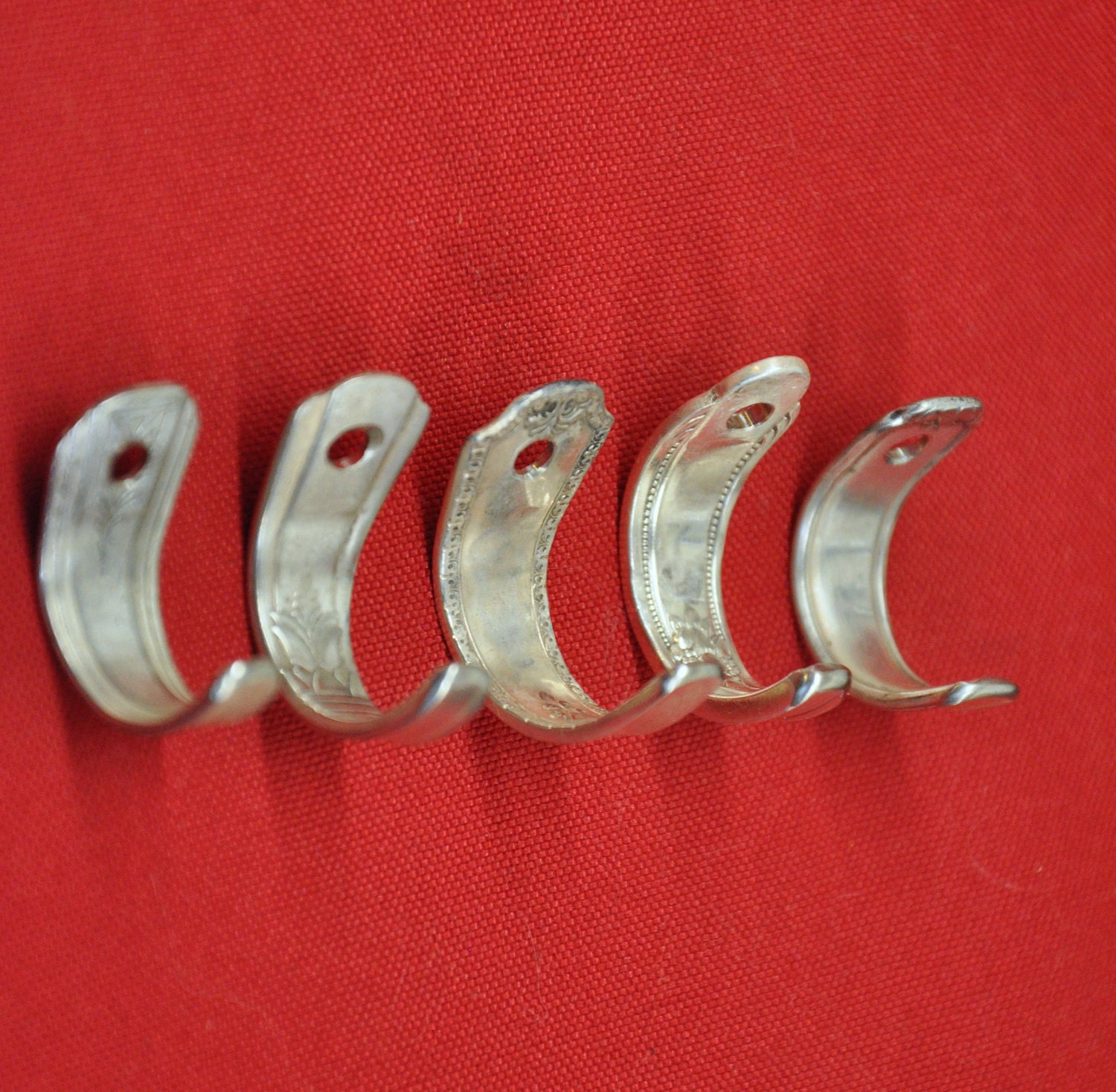 5 MINI Rad Spoon Handle  Keys Hooks