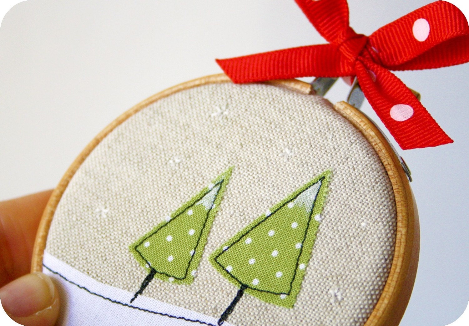 unique winter ornament - a snowy slope