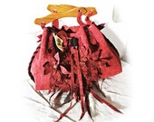 Aino Leather Bag Rose  romantic Floral handmade - hand dyed - purse - tote - recycled wood - orchids - water lily - folklore