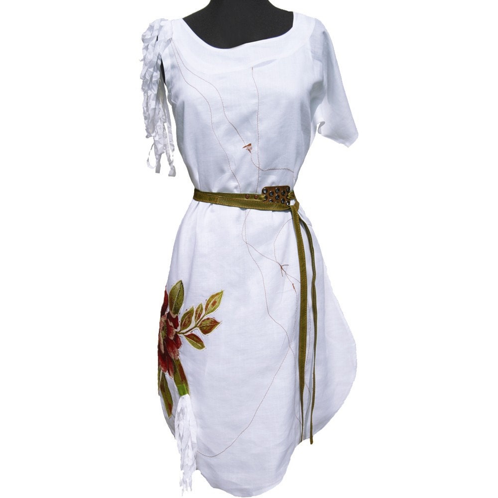 SALE Linen Rose Dress - made to order - Summer - Breezy - romantic - garden -