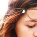 Chain Headpiece Headband Hair Piece Bohemian Hipster Boho Hippie Bronze Three Turquoise Stone Drape Bridal Statement Jewelry