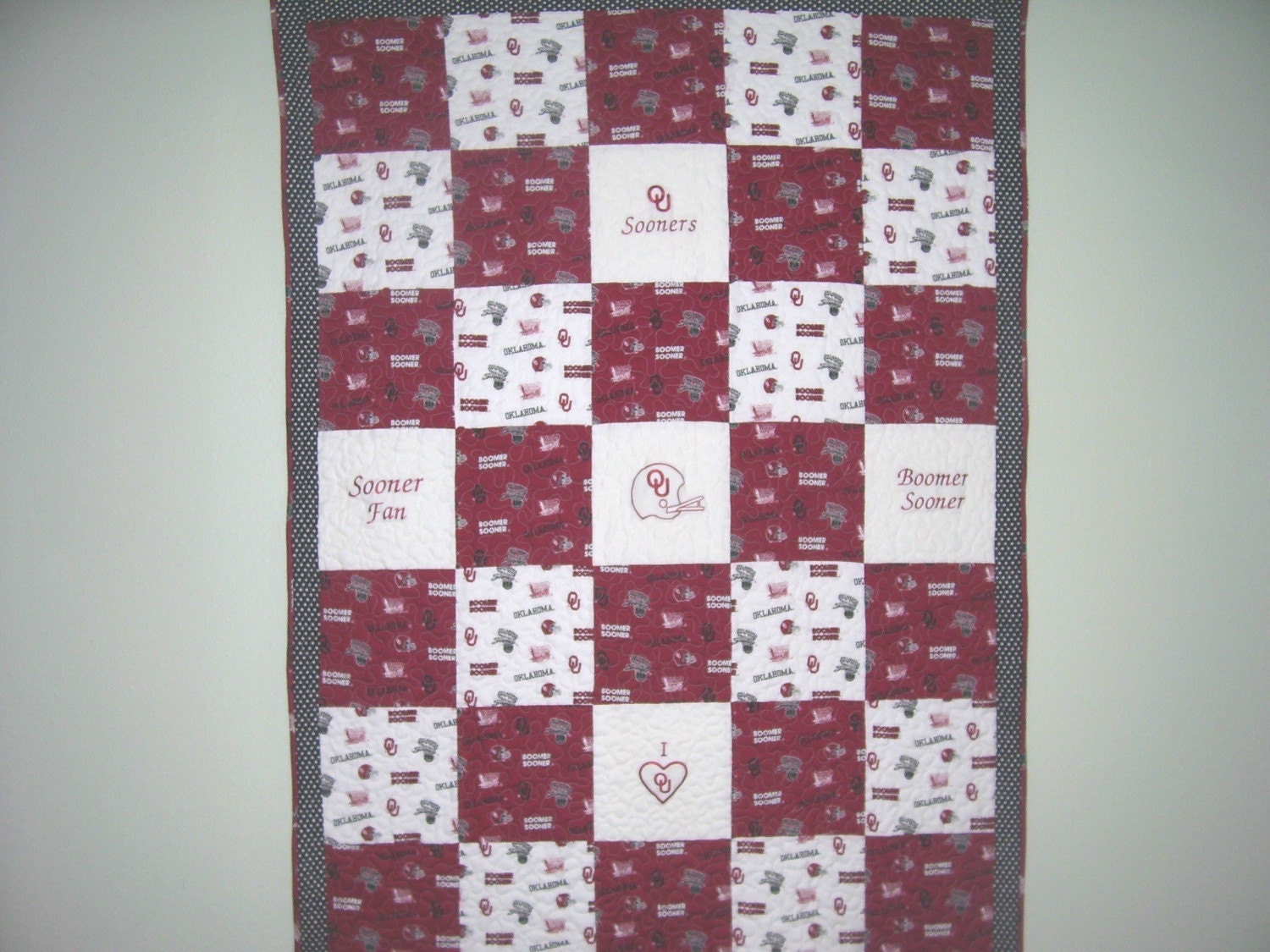 Oklahoma Sooners Embroidered Quilt Kit