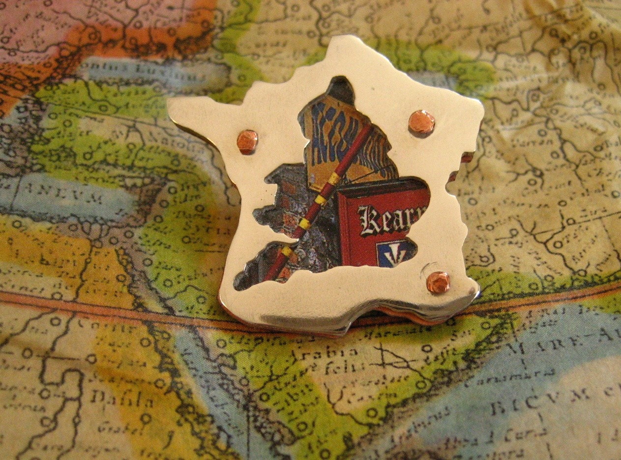 France and Great Britain Sterling Silver Pin