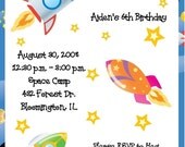 Rocket/Spaceship, Outer Space Birthday Party Invitations Il_170x135