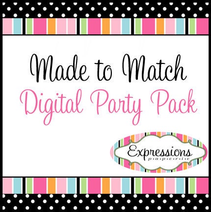 Digital Invitation and Party Pack, Made to Match Any Design Il_170x135
