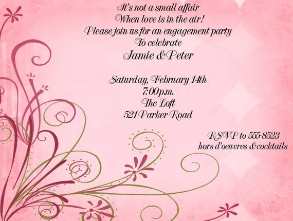 Elegant Pink Valentines Day Invitations Il_570xn