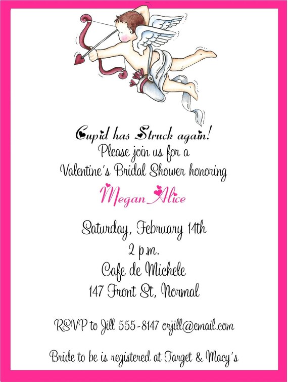 Cupid, Bridal Shower Valentines Party Invitations Il_570xn