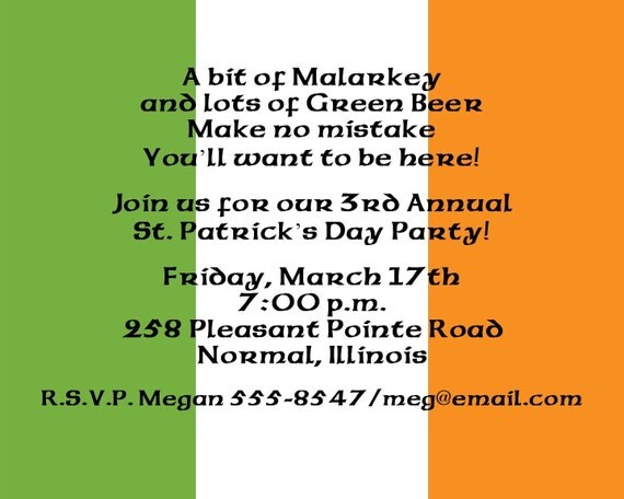 Irish Flag, St Patricks Day Invitations Il_570xn