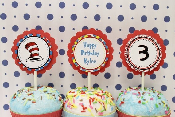 Dr Seuss Baby Shower Birthday Party Cupcake Toppers Il_570xn