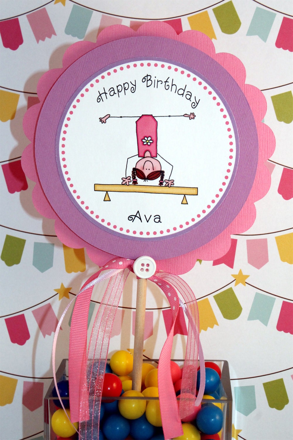 Girl Gymnastics Birthday Party XL Centerpiece Il_570xn