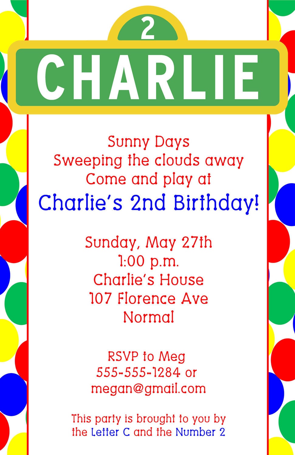 Sesame Street Birthday Party Invitations 2