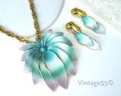 Vintage Necklace Park Lane Enamel Pastels Earrings clip on