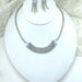 Vintage Necklace Earrings Milk Glass Blue