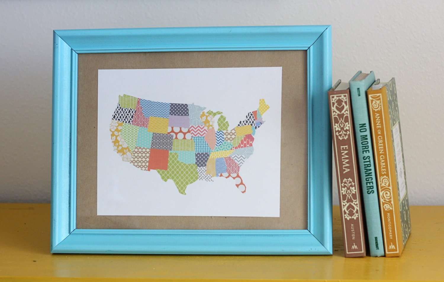 Colorful US Map Print