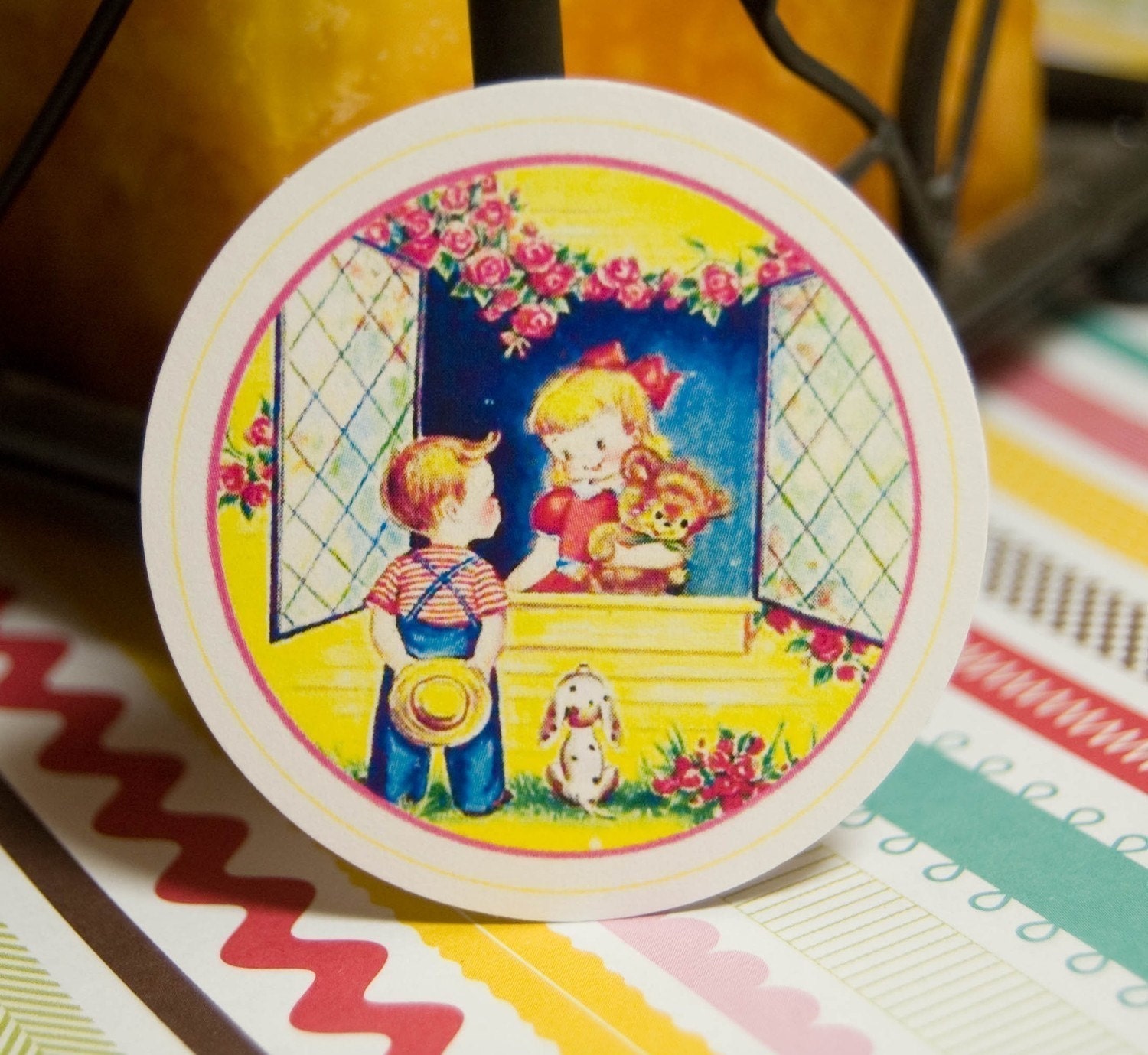 Little People Vintage Circle Tags - Set of 12