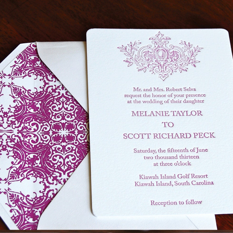 Cascina - Letterpress Wedding Invitation Sample