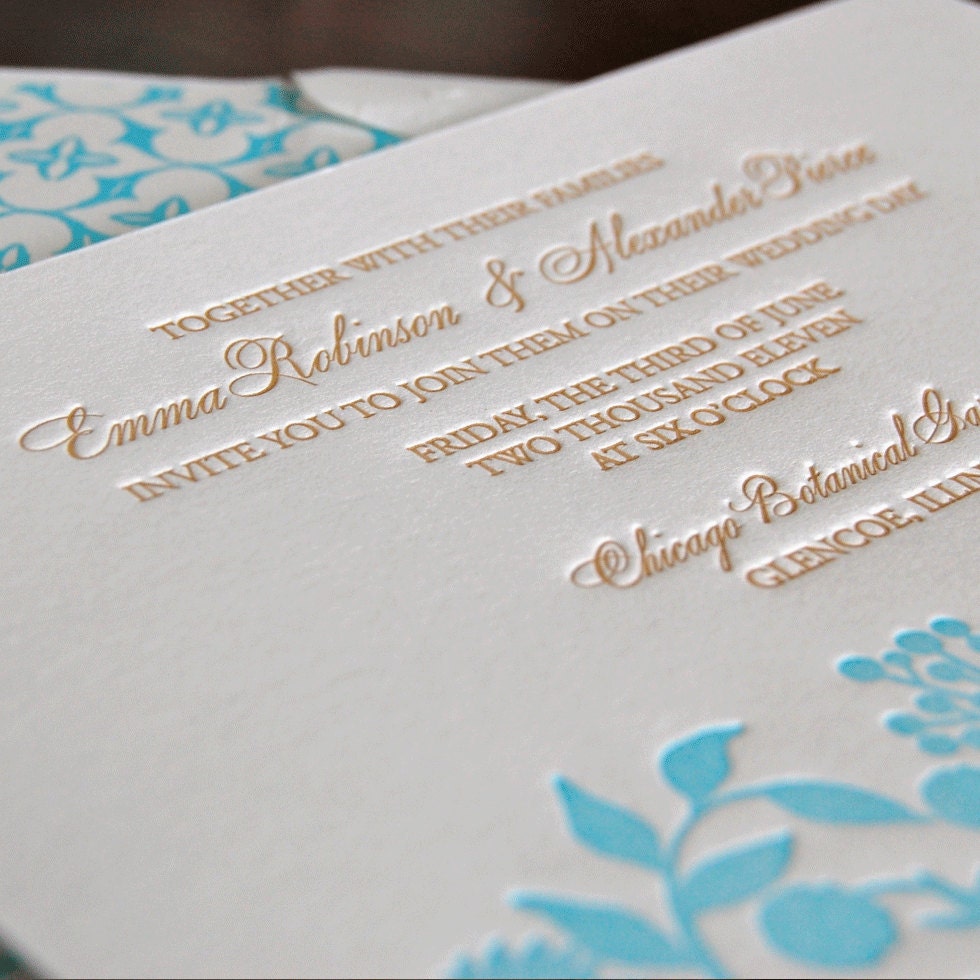 Garden -  Letterpress Wedding Invitation Sample