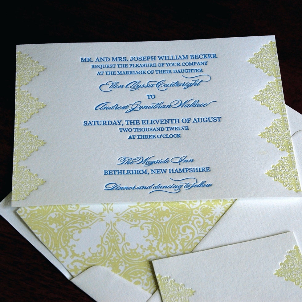 Cappella Wedding Invitation- Letterpress, SAMPLE