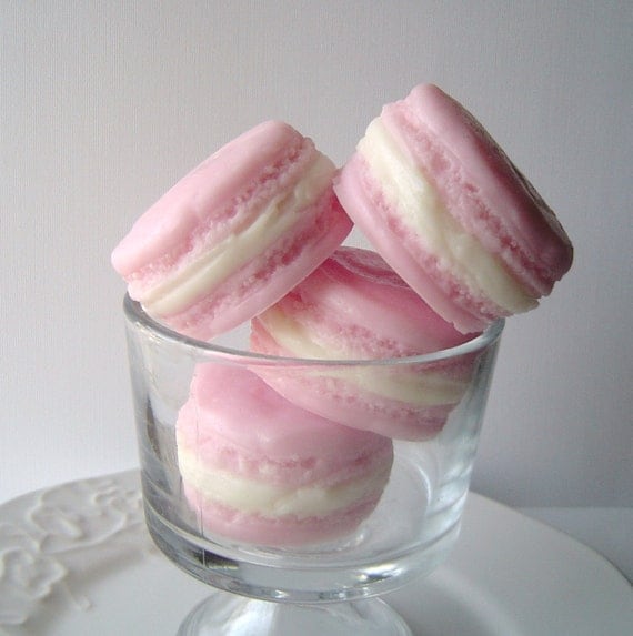 Soap - French Macaron - French Macaroon Goat's Milk Soap - Black Raspberry and Vanilla Scented - Gift for Her - Mothers Day