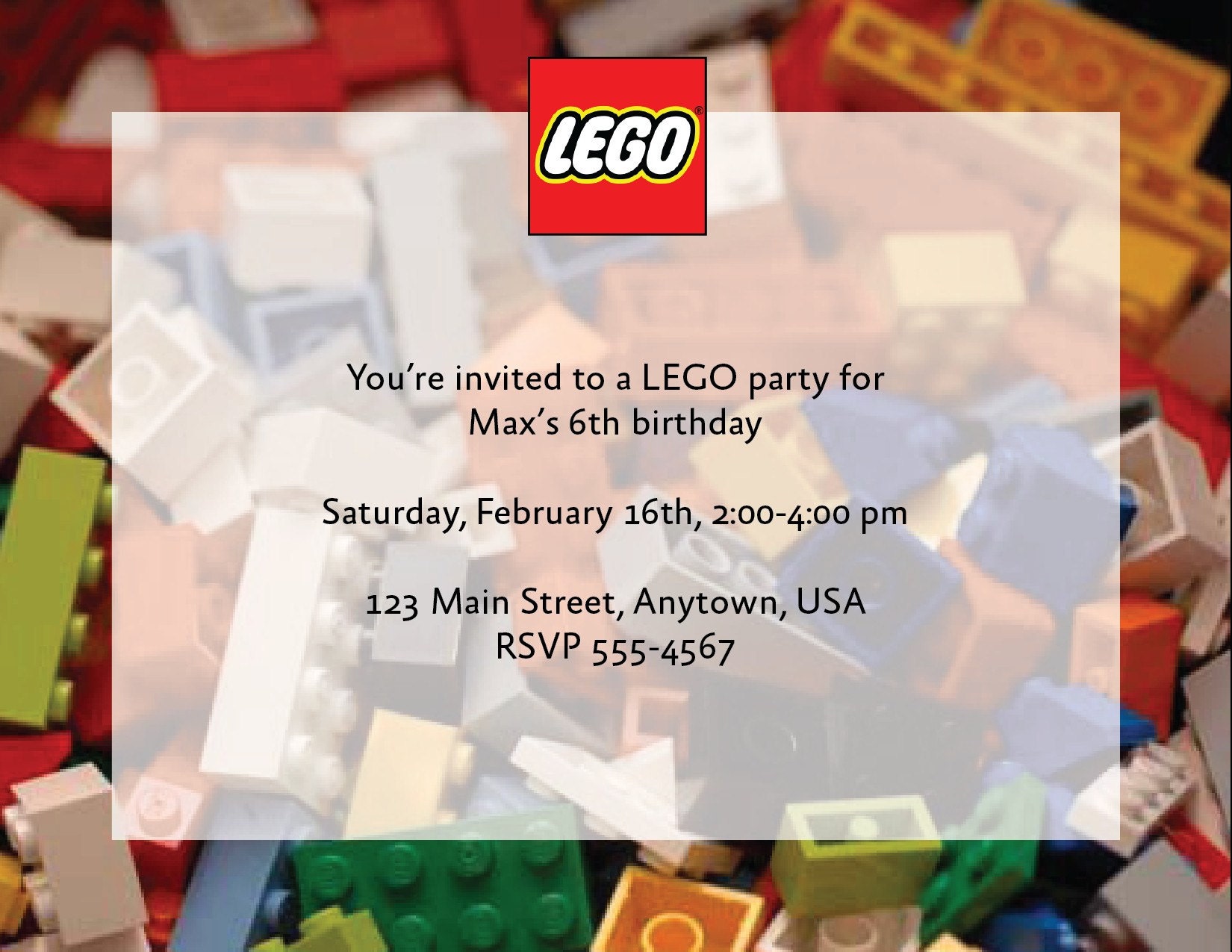 Lego Party Invitations