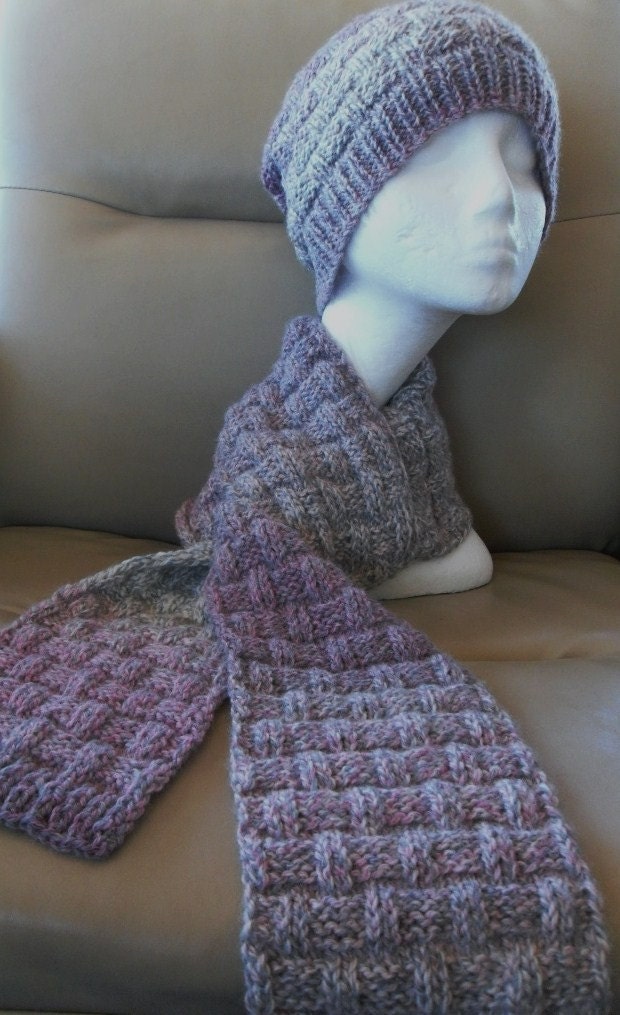 PATTERN - Hat and Scarf Set - Woven Weave (2patterns)