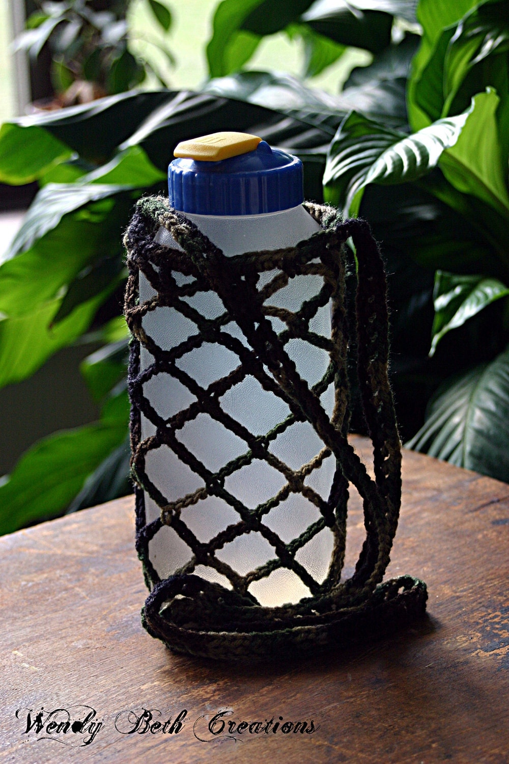 Large Water Bottle Sling/Holder - Camo -  Made To Order