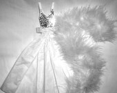 White Winter Ball Gown and Boa