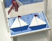 Personalized Step Stool -  Sailboat
