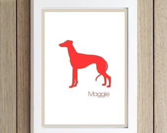 Dog Silhouette Print Personalized 5 x 7