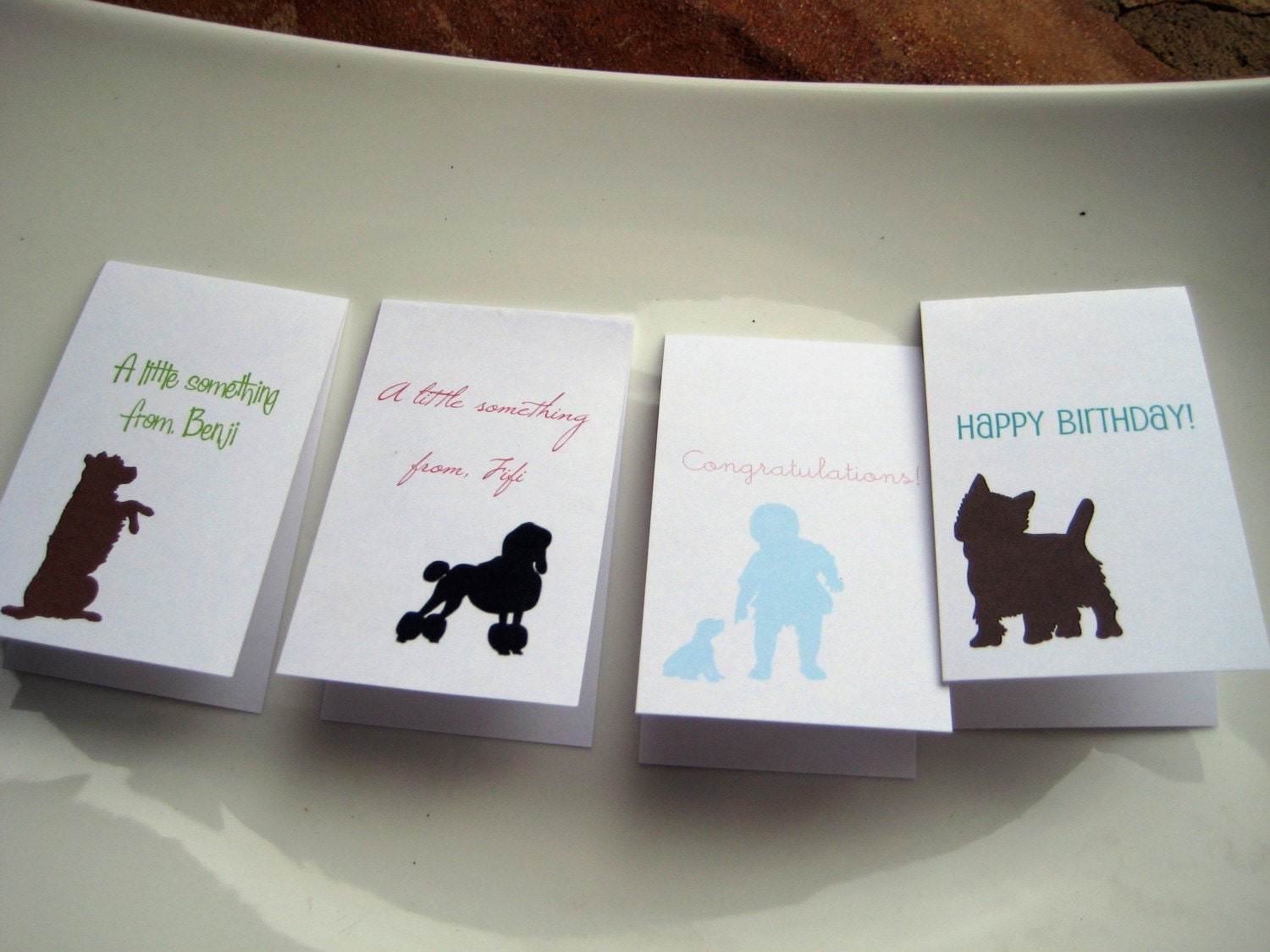 Dog Silhouette Gift Enclosures Personalized
