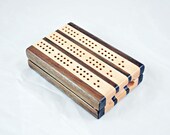 3 Track Travel Cribbage - Peruvian Walnut and Maple