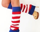 American Flag Leg Warmers - Red White and Blue Stripes