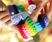 Rainbow Fingerless Gloves