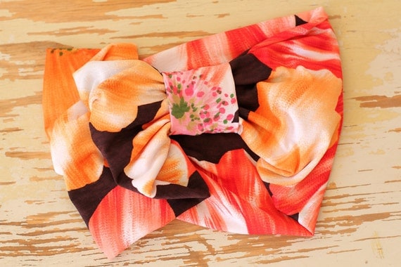 Turban Headband in Tropical Large Scale Floral  Print