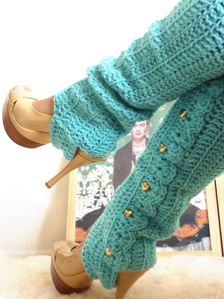 Crochet Leg Warmers with Stirrups by Mademoiselle Mermaid