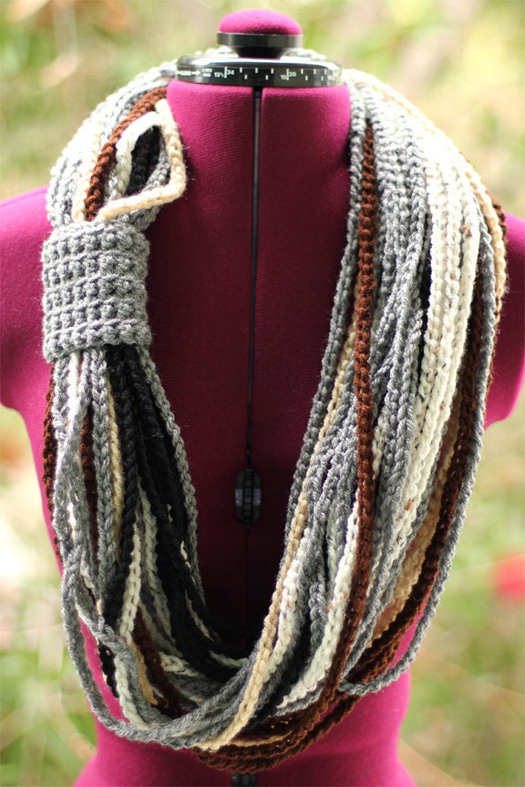Infinity Scarf in Oatmeal - Heather Grey - Black - Coffee